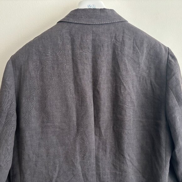 John Varvatos Grey/Brown Peak Lapel Single Button Linen Sport Coat/ Blazer - 40 - Picture 9 of 13